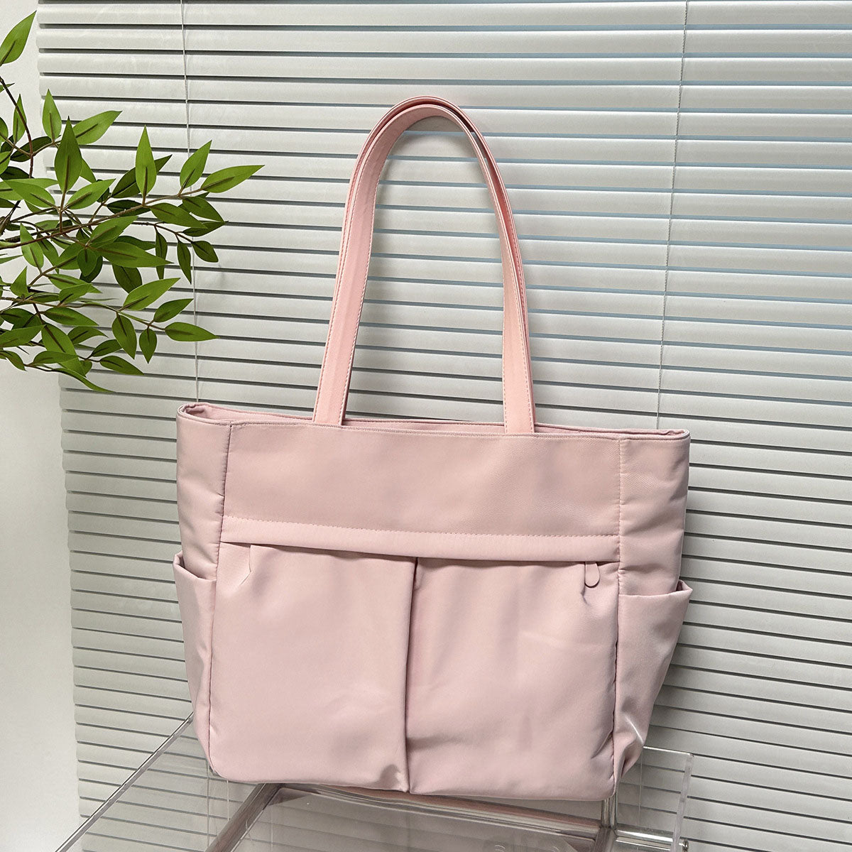 #119 women's new canvas shoulder bag retro texture solid color handbag