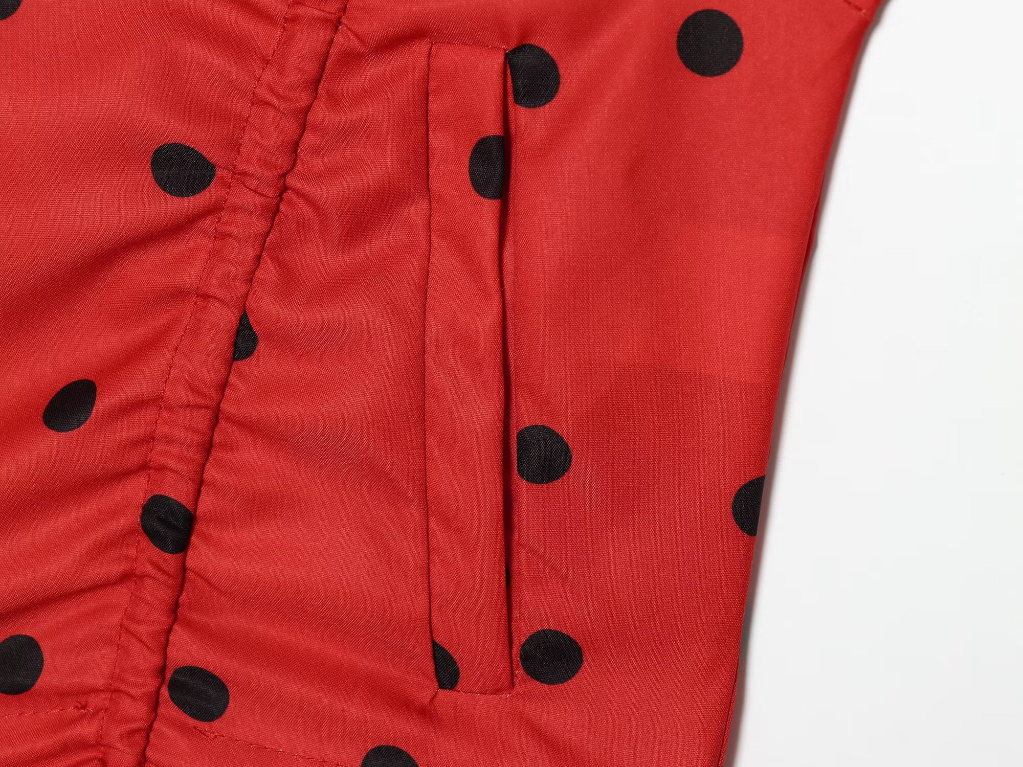 suit Women's 2 pieces lace up decorative polka dot Coat+shorts