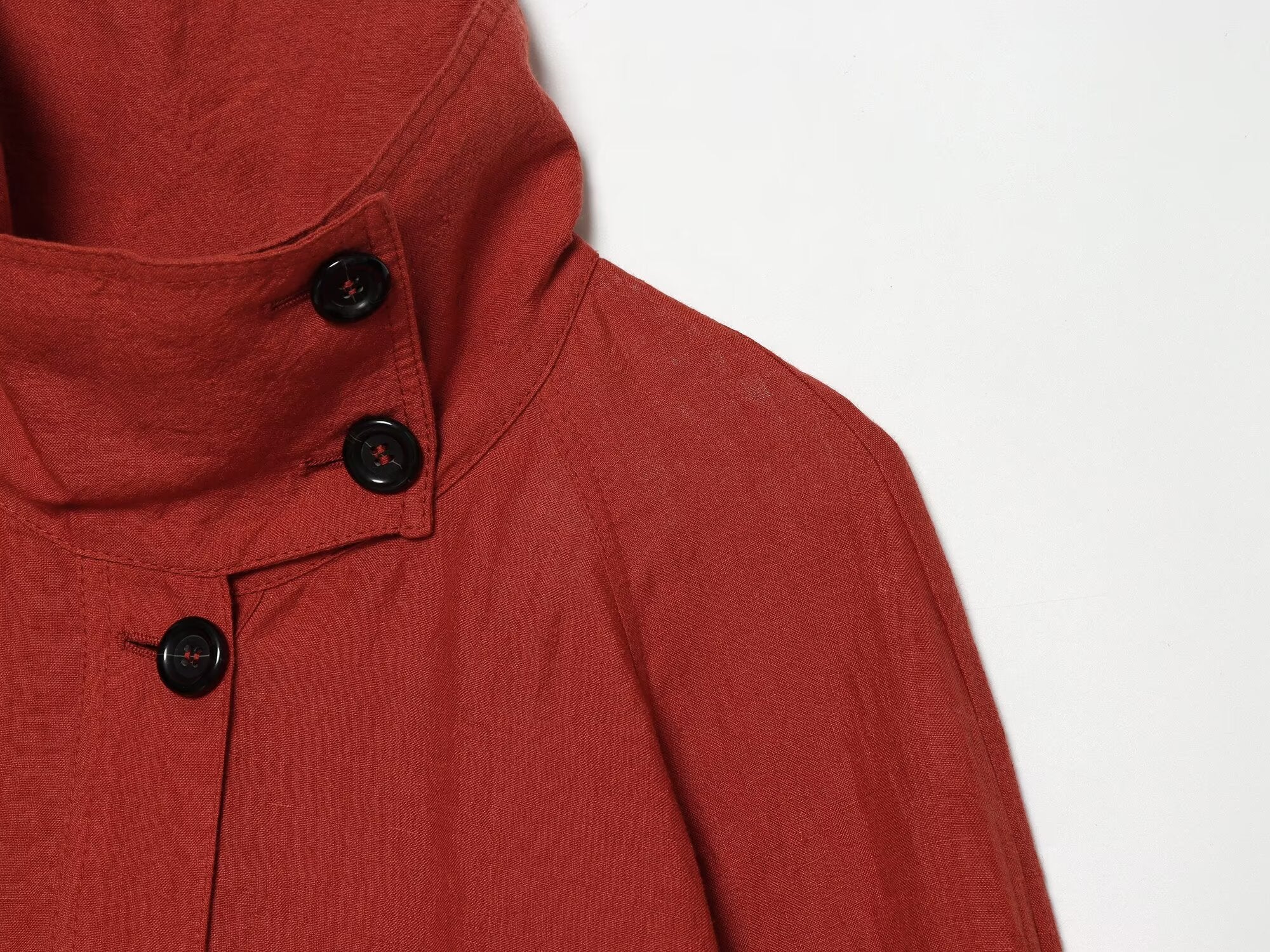 Women's linen blend long sleeved pilot jacket Coat