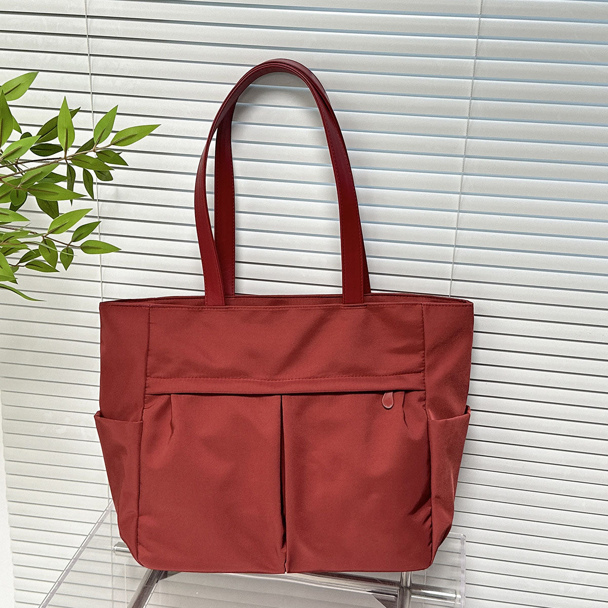 #119 women's new canvas shoulder bag retro texture solid color handbag